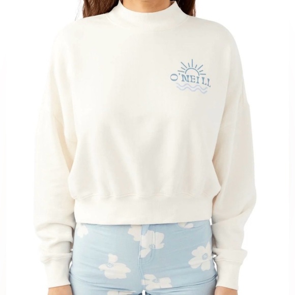 O'Neill Tops - Women’s O'Neill Moment Crop Crew Neck Cropped Oversized Fleece Sweatshirt Medium